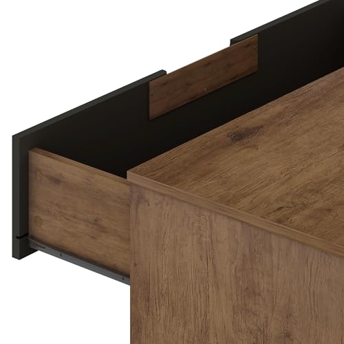 Manhattan Comfort Rockefeller Mid Century Modern 5 3-Drawer Bedroom Dresser Set, Grey
