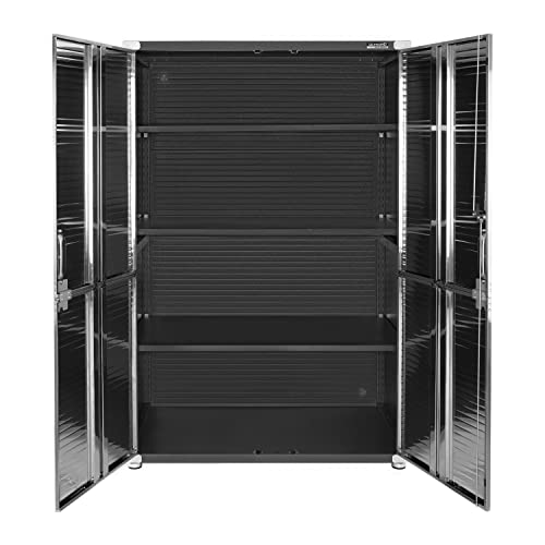 Seville Classics UltraHD Solid Steel Lockable Metal Storage Cabinet Locker Organizer, w/Adjustable Shelves for Garage, Warehouse, Office, Classroom, Granite, 48" W x 24" D x 72" H