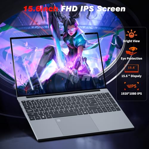 2025 Gaming Laptop,15.6 Inch Laptop,Laptops 16GB 512GB SSD,Laptop Computer N5095,Traditional Laptop Computers 180 Angle Opening,Lap top Fingerprint Unlock Backlit Keyboard,1920X1080 FHD IPS MINI-HDMI