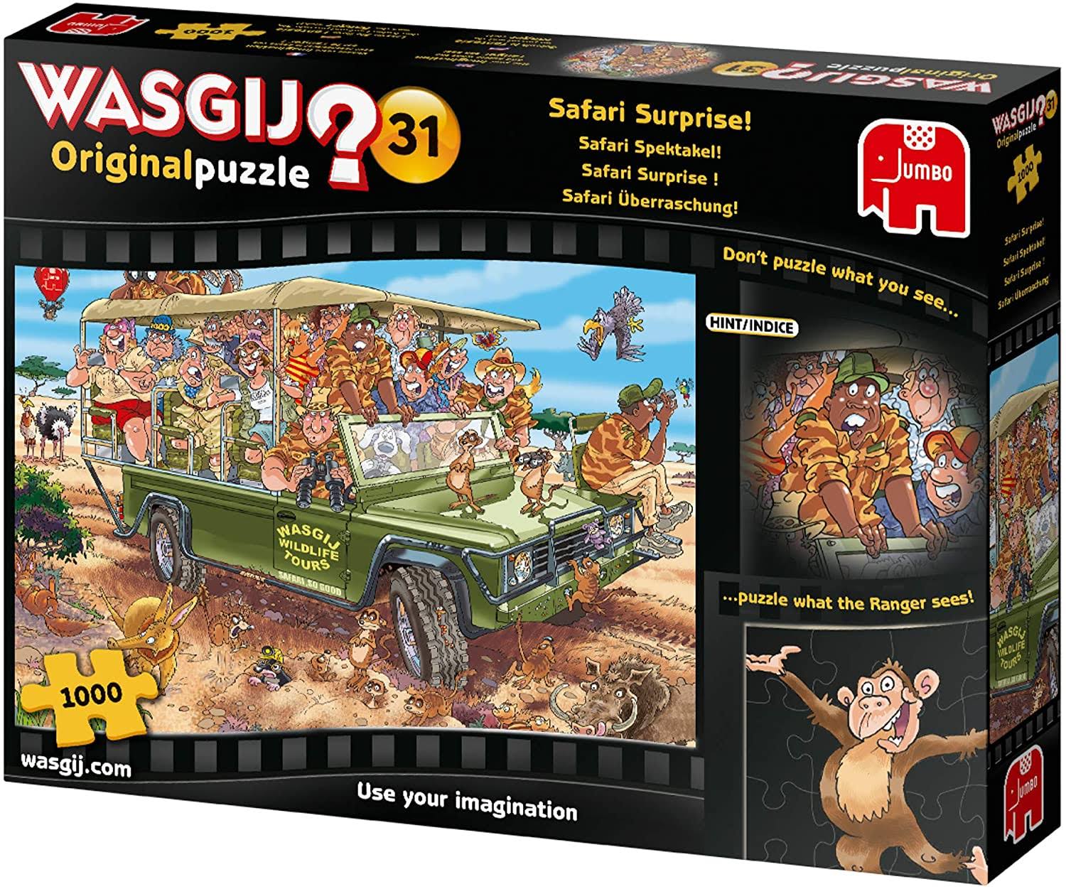 Wasgij 19164 Original 31-Safari Surprise 1000 Piece Jigsaw Puzzle, Multi
