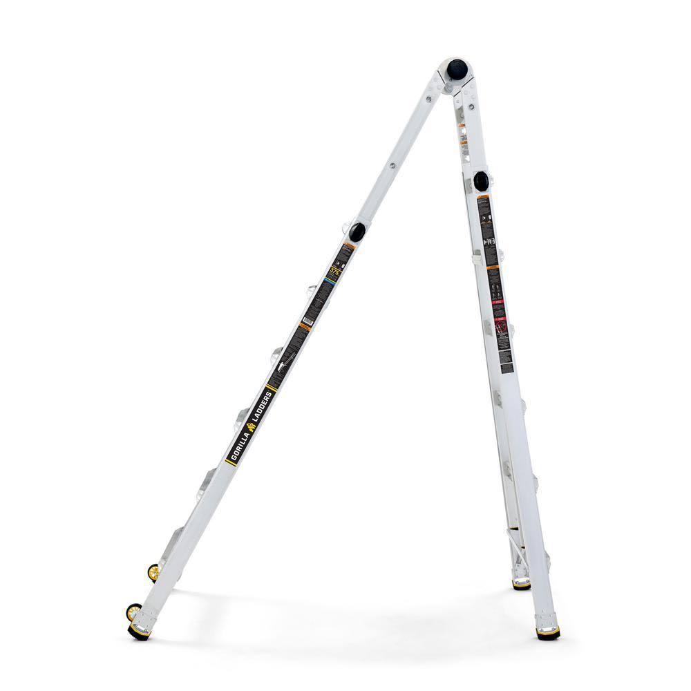 Gorilla Ladders 26 ft. Reach MPXW Aluminum Multi-Position Ladder with Wheels, 375 lb. Load Capacity Type IAA Duty Rating
