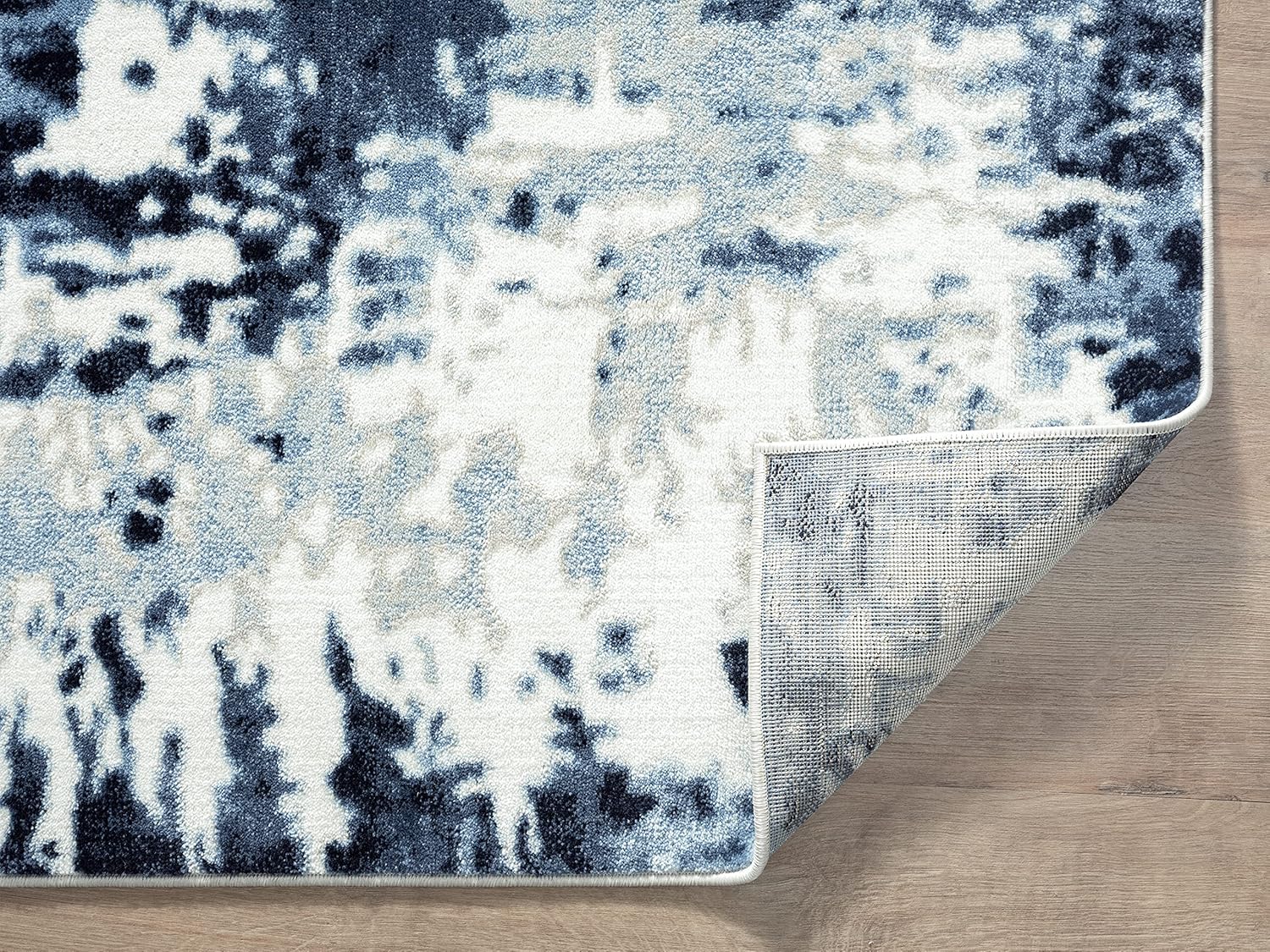 Abani Premium Blue, White & Grey Contemporary 5' 3" x 7' 6" (5 x 8) Living Room Rug Rugs Modern Abstract Non-Shed Area Rug