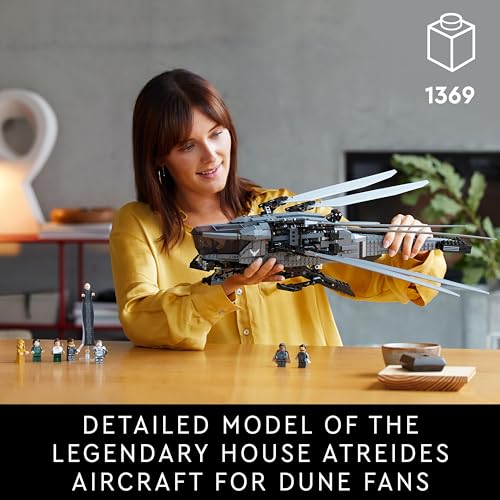 LEGO Icons Dune Atreides Royal Ornithopter, Adult Collection Set, Gift Idea for Women, Men and Science Movie Lovers with 8 Minifigures Including Chani and Baron Harkonnen 10327