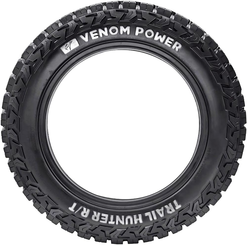 Venom Power Trail Hunter R/T All-Terrain Mud Off-Road Light Truck Radial Tire-33X12.50R17LT 33X12.50X17 33X12.50-17 120Q Load Range E LRE 10-Ply RWL Raised White Letters