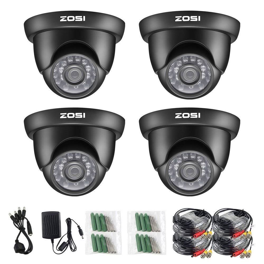 ZOSI 4 Pack 1/3 1000TVL 960H High Resolution Security Surveillance CCTV Camera Kit HD