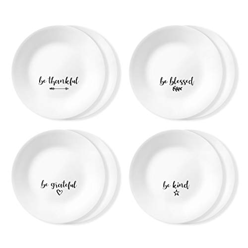 Corelle Vitrelle 18-Piece Service for 6 Dinnerware Set, Timber Shadows & Vitrelle 1-Qt Serving Bowl 2-Pack, Large Serving Bowl, Triple Layer Glass, White