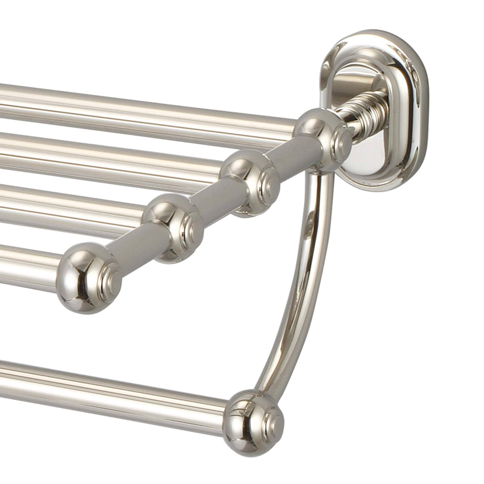 Water Creation BA-0001-05 Polished Nickel Multi Purpose Bath Train Rack for Classic Bathroom