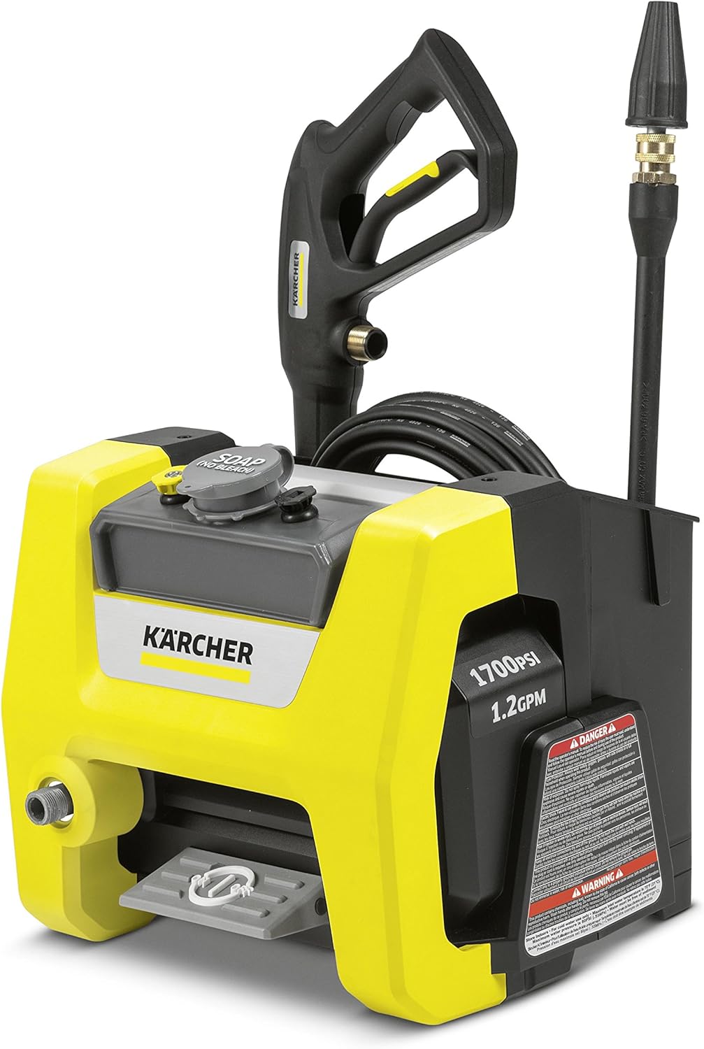 Karcher K1700 Cube 1700 PSI TruPressure Electric Power Pressure Washer with 3 Nozzle Attachments – 1.2 GPM