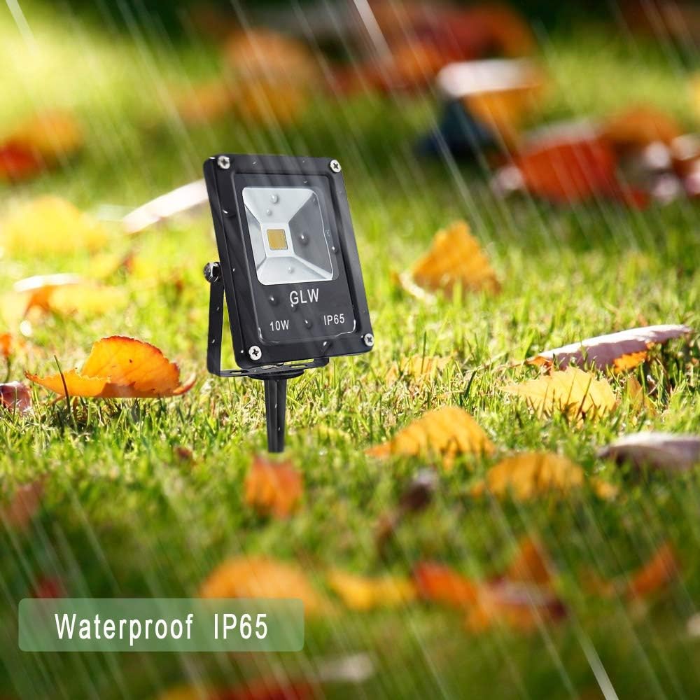 GLW Low Voltage Landscape Lighting 10W 12V Outdoor Spotlights IP65 Waterproof Garden Lights,3000K Warm White [8 Pack]