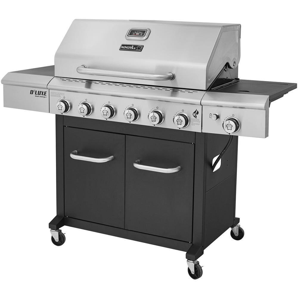 Nexgrill Deluxe 6-burner Propane GAS Grill in Black with Side Burner - Megean