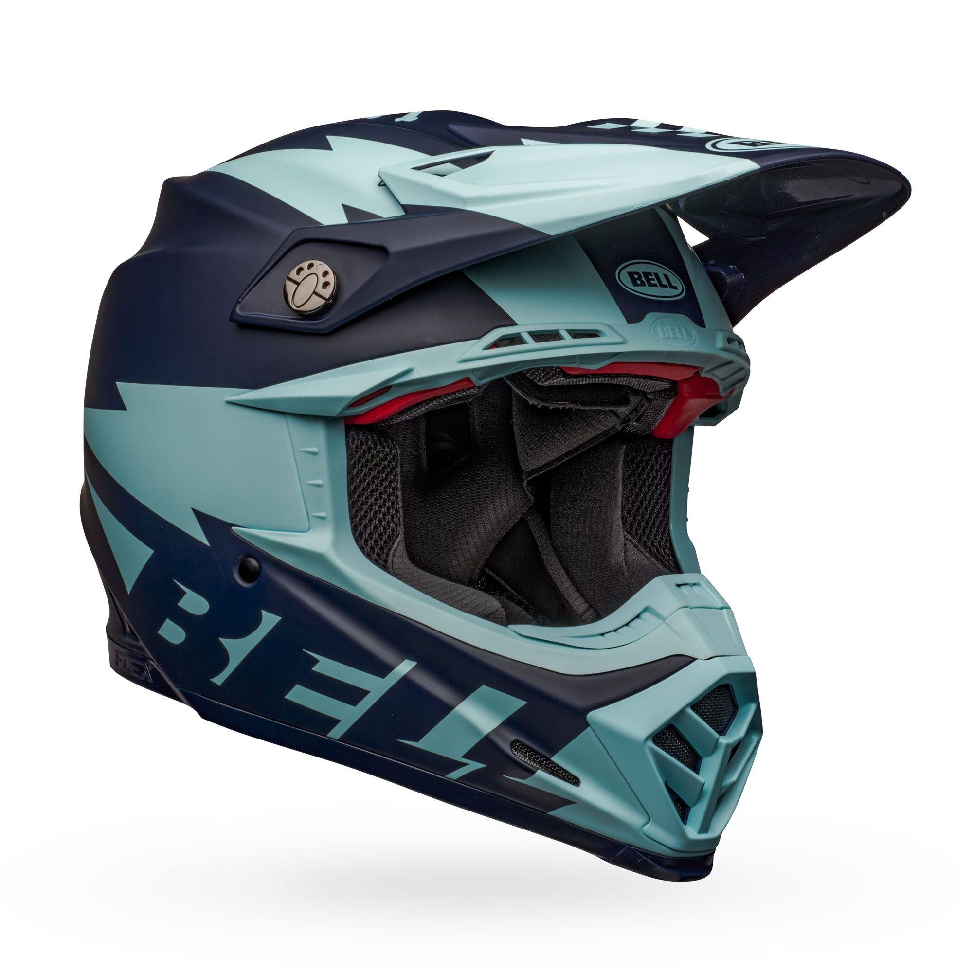 Bell Moto-9 Flex Breakaway Helmet Large Matte Navy/Light Blue