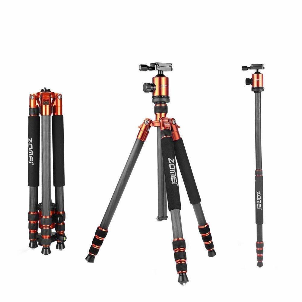 Zomei Light Weight Portable Carbon Fiber Travel Complete Tripod Come with Ball Head Carry Case for Digital/Camcorder/DSLR/SLR/Vi
