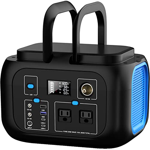 Portable Power Station 97Wh Power Bank 26400mAh Battery Pack Fasting Charging 150W AC Outlet Solar Generators with Wireless Charging Battery Bank LED Flashlight Power Supply for Camping RV Emergency