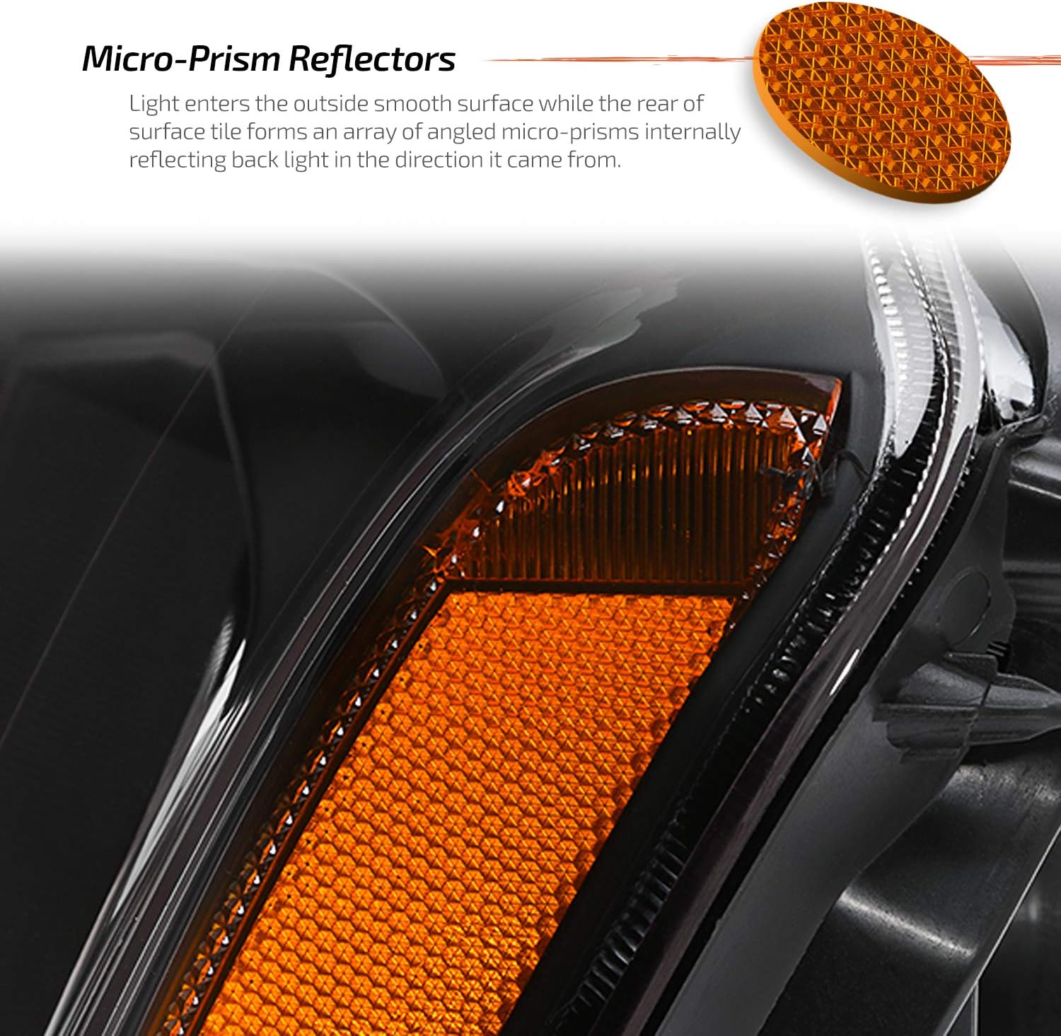 AKKON - Fits 2012 2013 2014 2015 Honda Pilot [Halogen Type] Black Headlights Pair Driver Left+Passenger Right Replacement