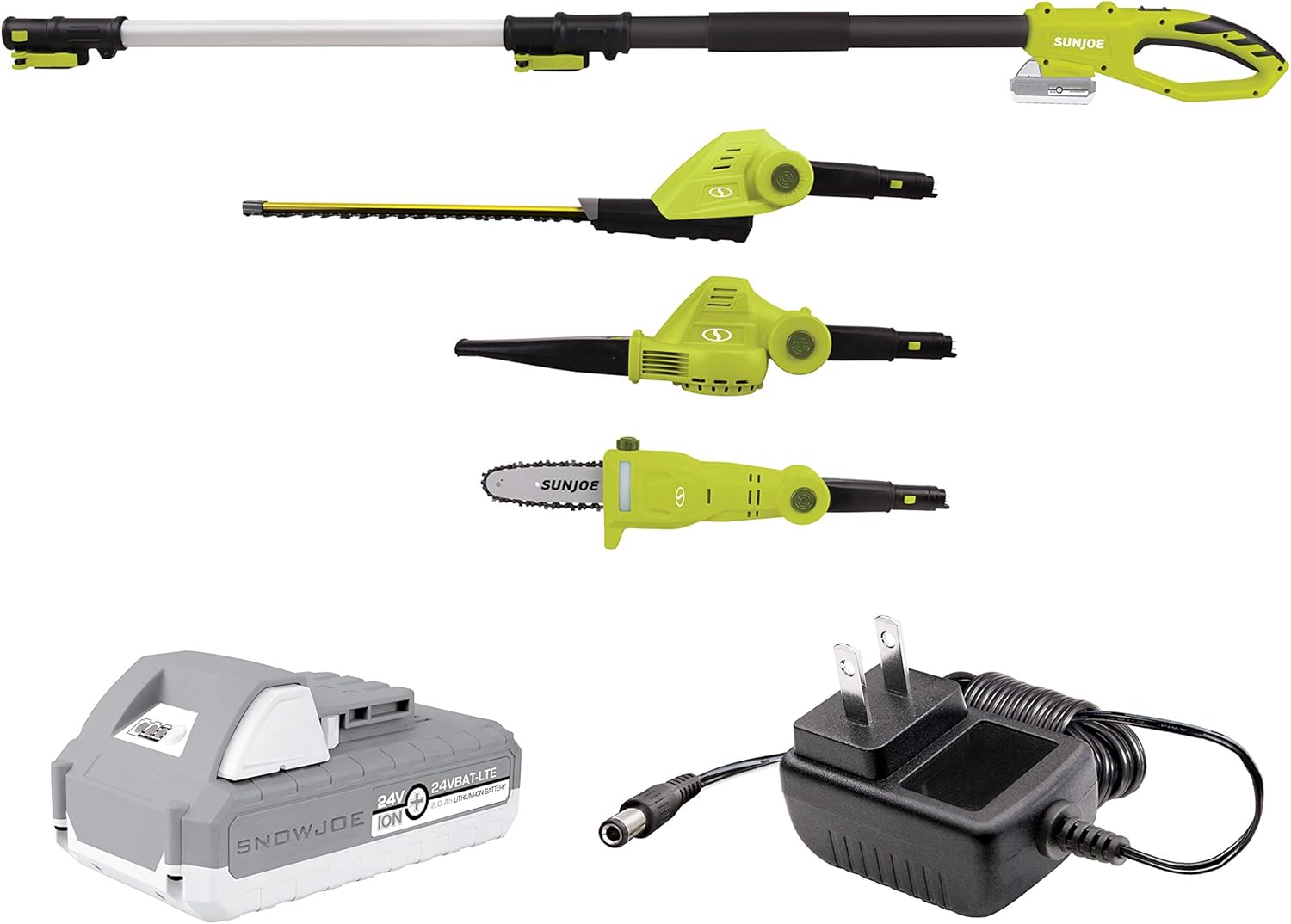 Sun Joe GTS4001C Garden Tool System, (Hedge Trimmer, Pole Saw, Leaf Blower)