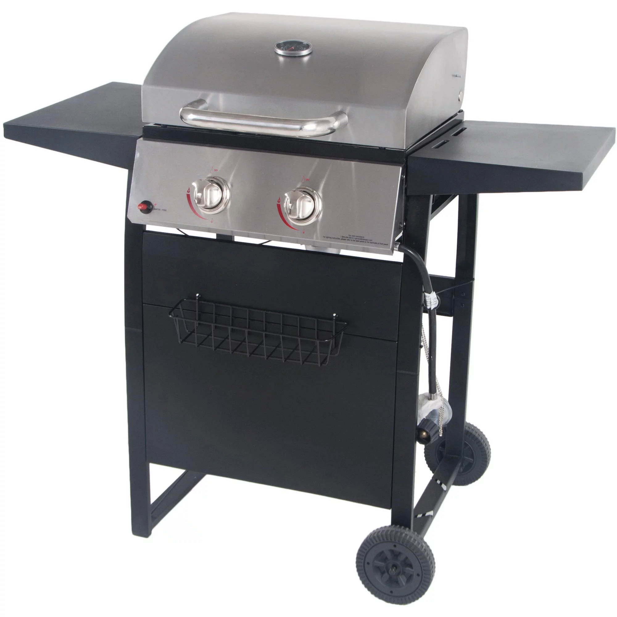 RevoAce 2-Burner Space Saver Propane Gas Grill, Stainless and Black, GBC1705WV