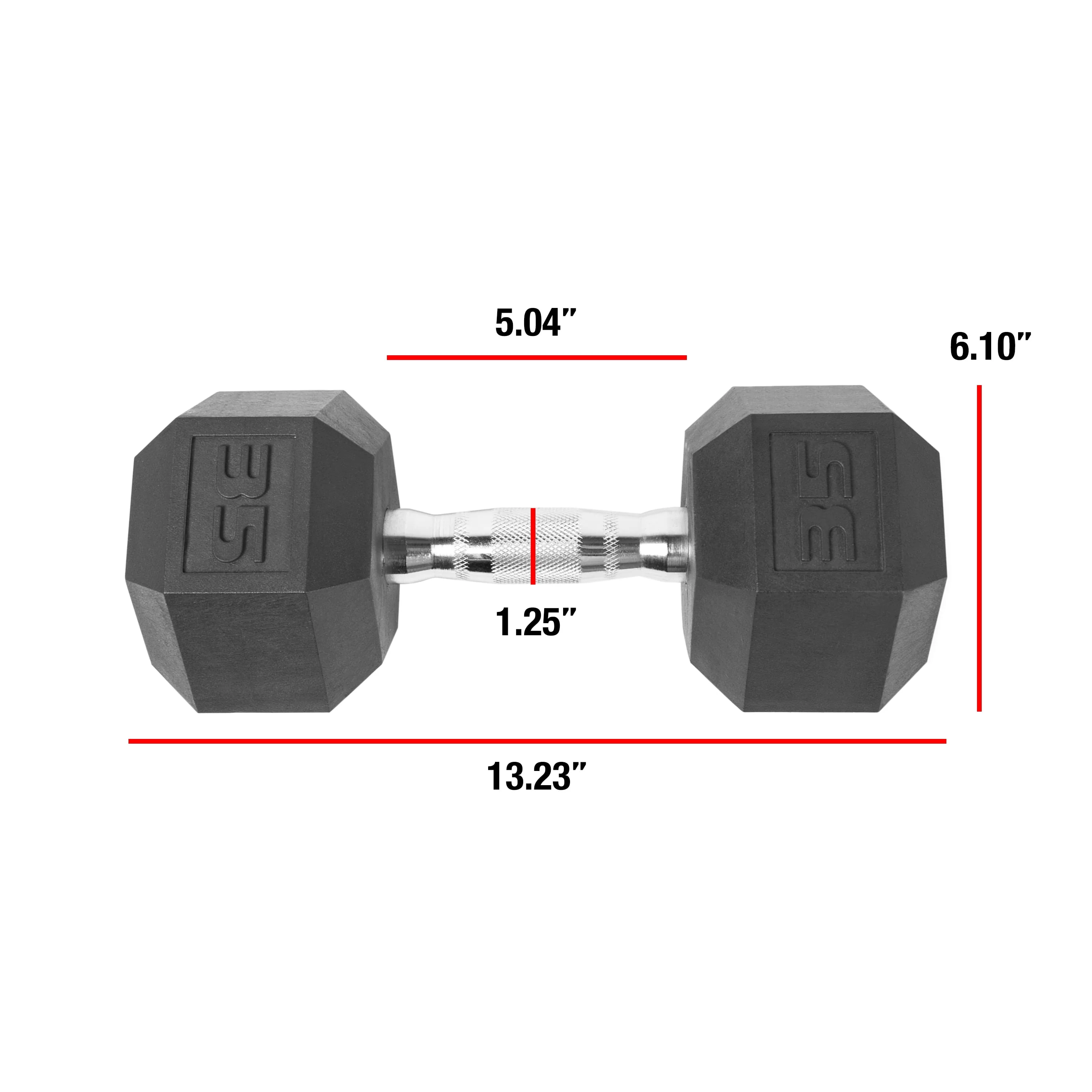 CAP Barbell, 20lb Coated Rubber Hex Dumbbell, Pair