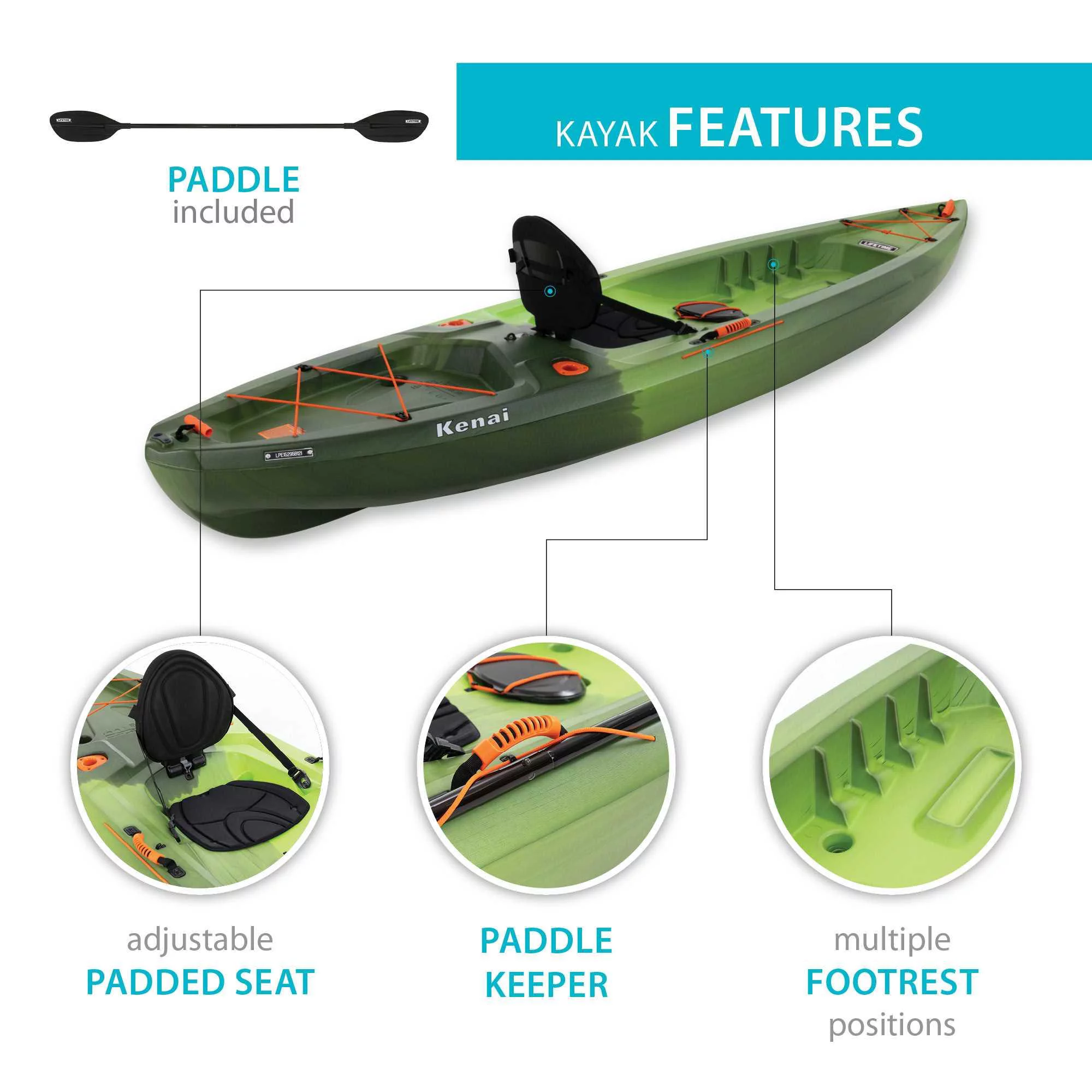 Lifetime Kenai 103 Sit-On-Top Kayak - Python Fusion - 91075