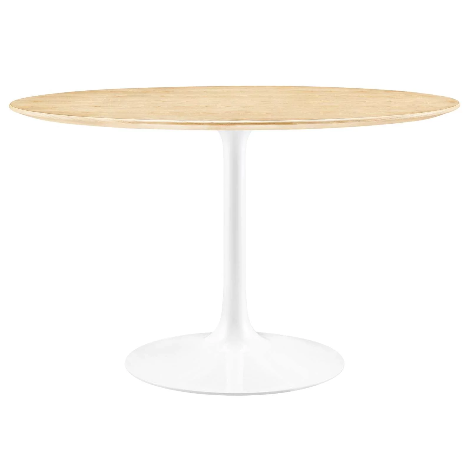 48" Tulip Table, Round Wood Top Dining Table - Light Oak