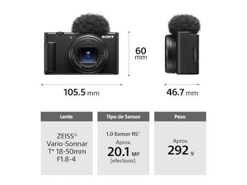 Sony ZV-1 II Vlog Camera for Content Creators and Vloggers - Black