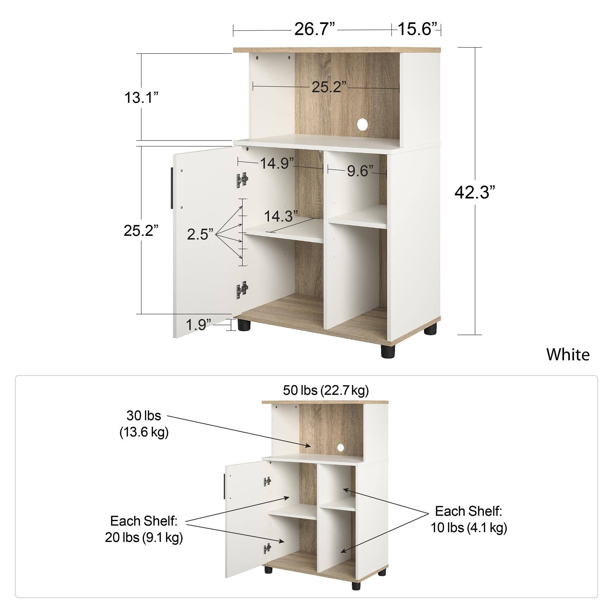 Avenue Greene Wellington Microwave Stand - White - Microwave Cart
