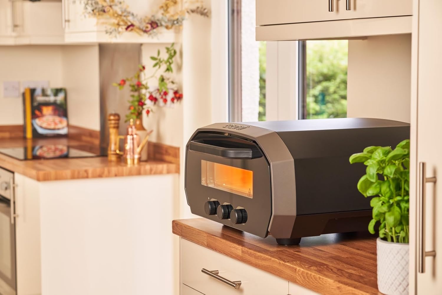 Ooni Volt 12 Electric Pizza Oven - Indoor & Outdoor Versatile Electric Oven, Pizza Cooker with Stone, Indoor and Outdoor Toaster Oven Countertop, Portable Pizza Oven, Cook 12 Inch Pizzas and More