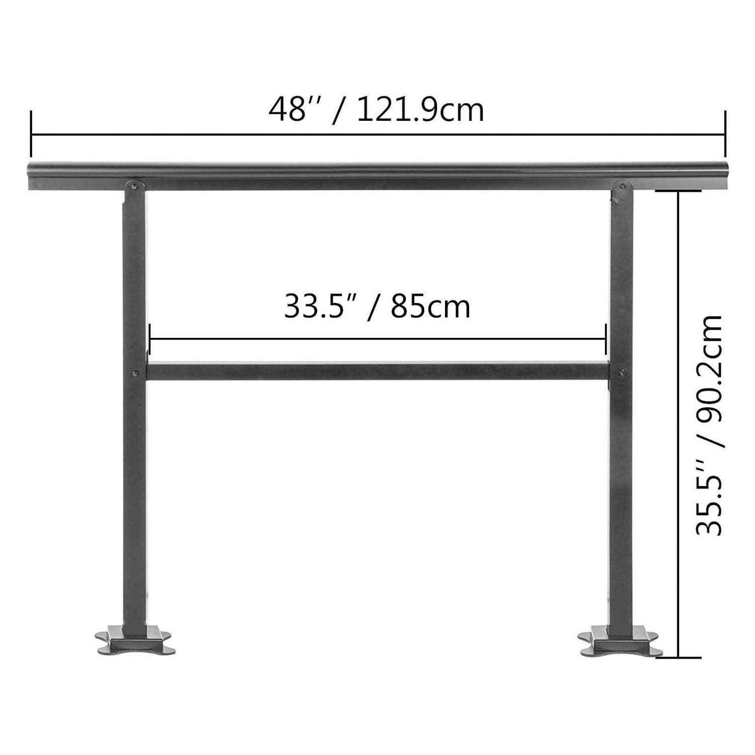 VEVOR Handrail Outdoor Stairs 47.6 X 35.2 Inch Outdoor Handrail Outdoor Stair Railing Adjustable from 0 to 30 Degrees Handrail - Shop Hardware Tools Online Store