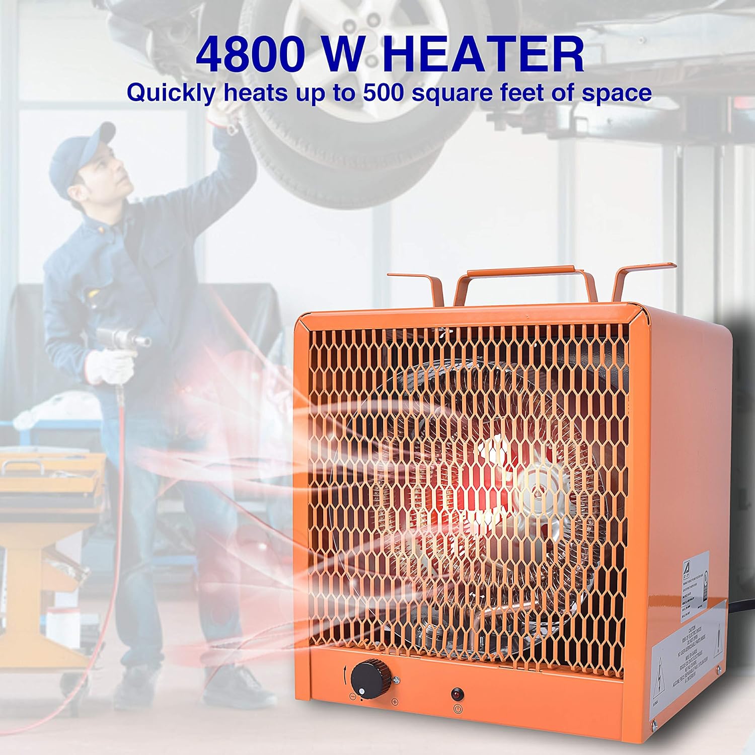 Industrial Heater, 240 Volt/4800 Watt/60Hz Portable Shop Garage Electric Heater with integrated Thermostat Control Space Heater For Workshop,Home,Shop & Office Garage Infared Fast Air Heater