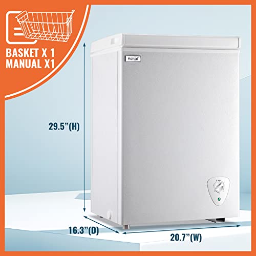 WANAI White Chest Freezer Freestanding Deep Freezer