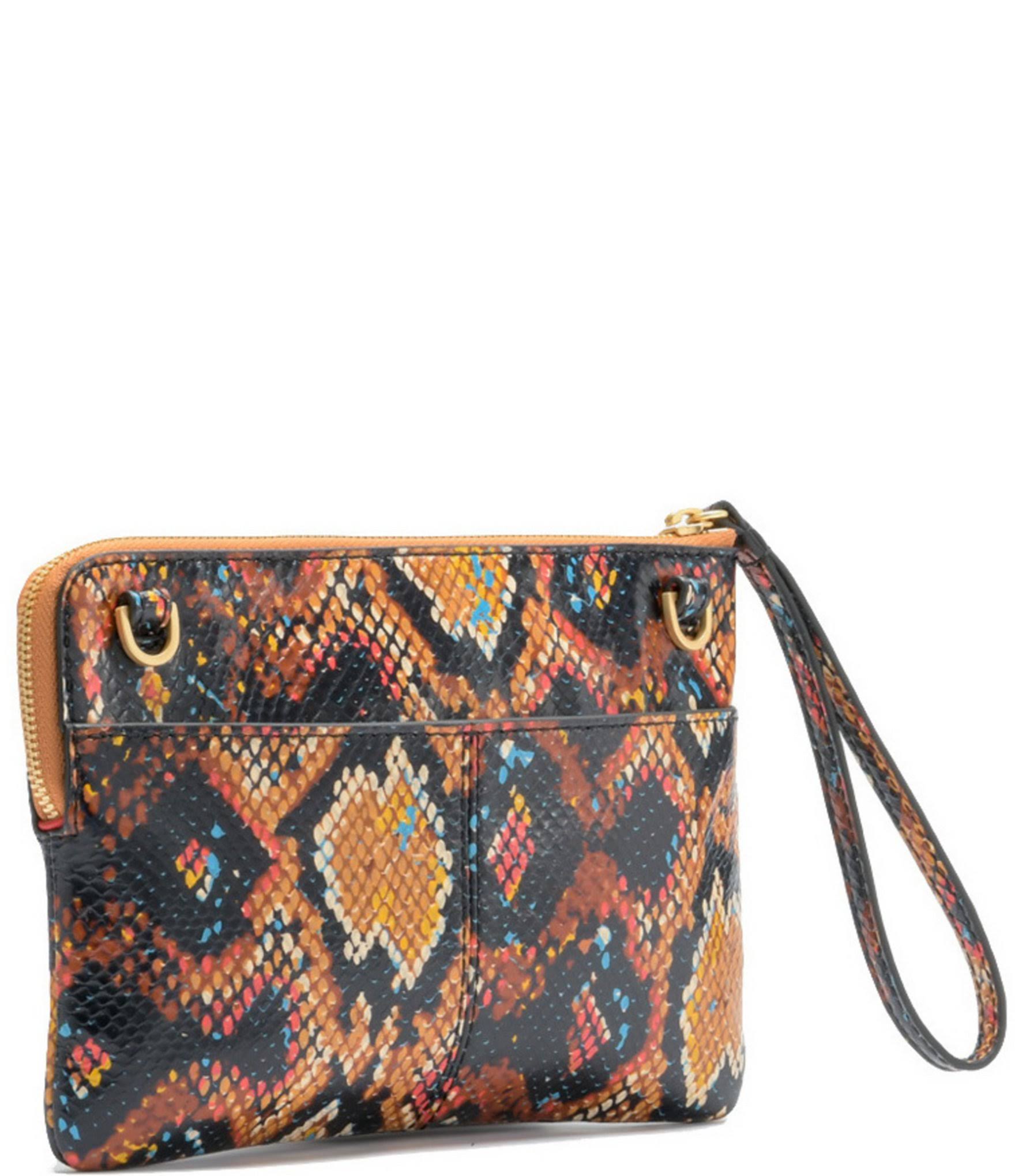 Hammitt Nash Botanical Snake Brushed Gold Small Clutch