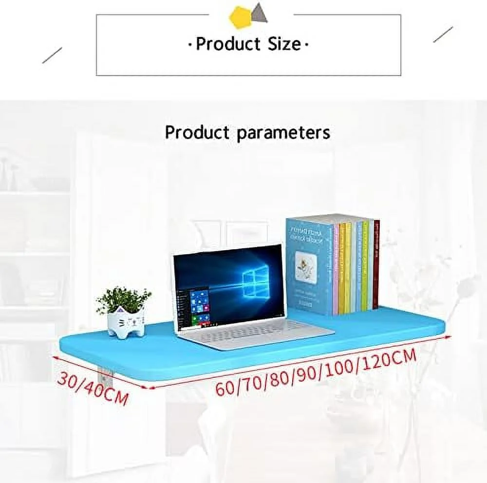 RUNFAYBIU Folding Wall-Mounted Drop-Leaf Table Wall Mounted Table Wall Mounted Folding Table Wall Mount Table Kitchen &amp; Dining Table Desk Computer Desk Trestle Desk 80x30cm/31x12in Wh