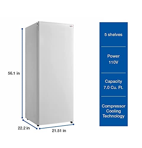 Koolatron Compact Upright Freezer, White