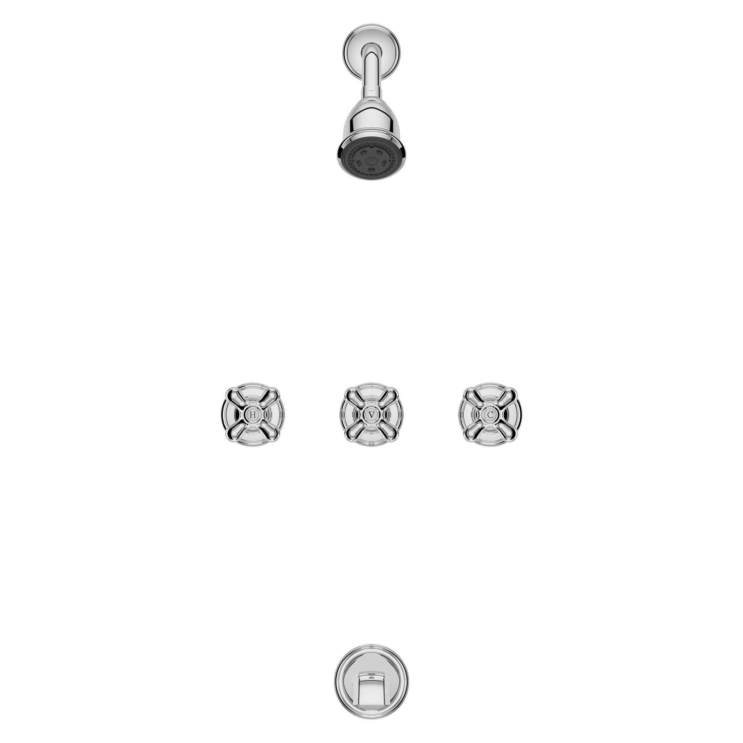 Pfister LG01-8CBC 3-Handle Tub and Shower Faucet with Cross Handles