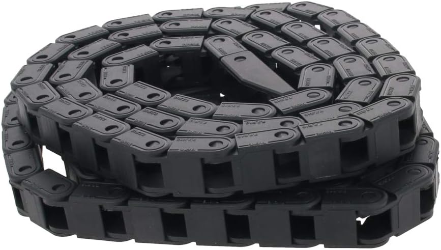 Fielect Drag Chain Cable Carrier Open Type with End Connectors R100 35X100mm 1 Meter Plastic for Electrical CNC Router Machines Black 1Pcs