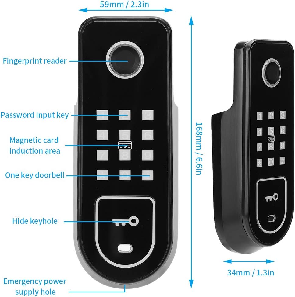 Fingerprint Password Mechanical Keys WiFi Door Lock, Keyless Entry Electronic Door Lock Anti Theft Lock, Smart Security for Anti-Theft