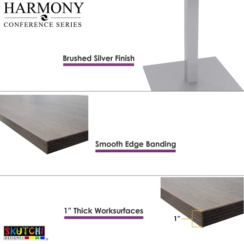 6 Person Rectangular Conference Table | Metal T-Legs | Harmony Series | 7 Foot | White