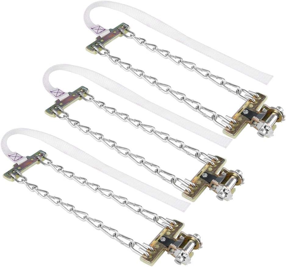 Tbest Tire Snow Chain,3pcs Tire Anti-skid Steel Chain Snow Mud Car Security Tyre Clip-on Chain for Car Car Truck S (Medium)