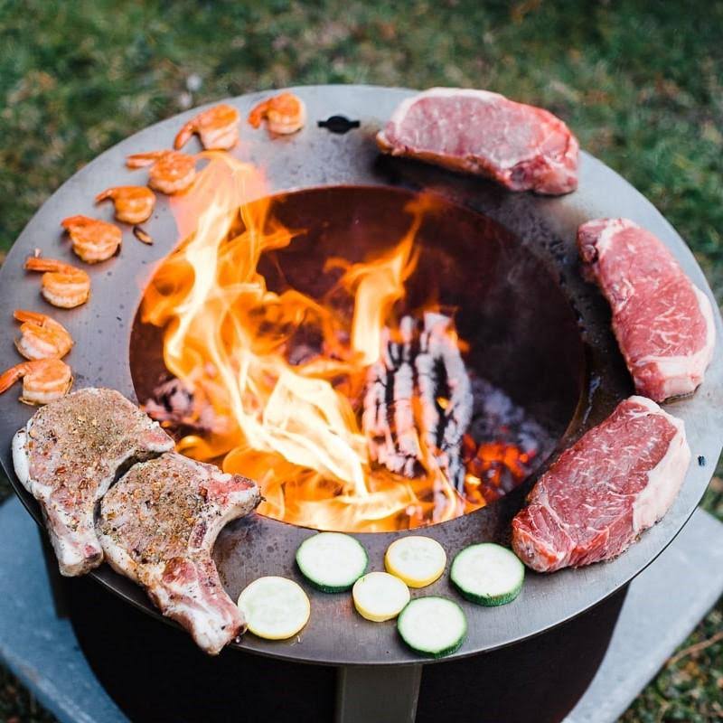 Breeo x Series 19 Smokeless Fire Pit | Stainless Steel | with SearPlate Rim | American Made