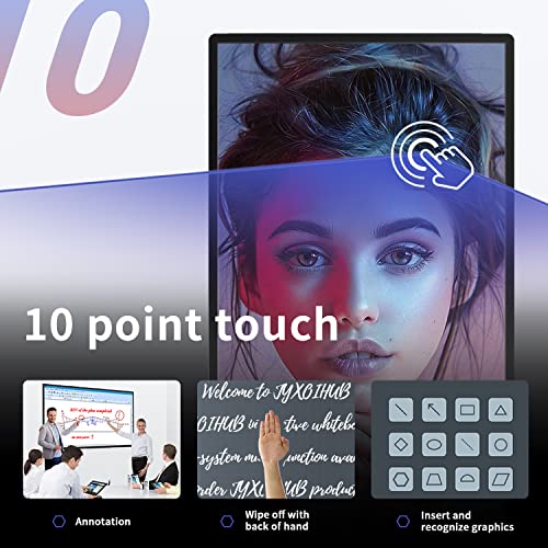 Smart Board, 49 Inch Digital Electronic Whiteboard and Smartboard for Classroom, Screen Mirroring for Live Streaming, Digital Signage Displays and Player for Advertising(Board Only)