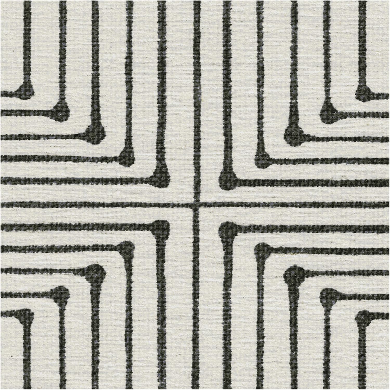 RUGGABLE x Jonathan Adler Washable Rugs 5x7 - Non Slip, Contemporary, Geometric Machine Washable Area Rug, Living Room, Bedroom, Dining Room, Indoor Rug, Inkdrop Black/Ivory 5'x7' (Standard Pad)