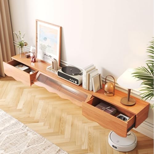 TV stand, Household Floating TV Stand, Wall Mounted Entertainment Center and Cabinet Shelf, TV Console with Storage, Media Console for DVD Player, Space-Saving Under TV Shelf for Bedroom, Living Room