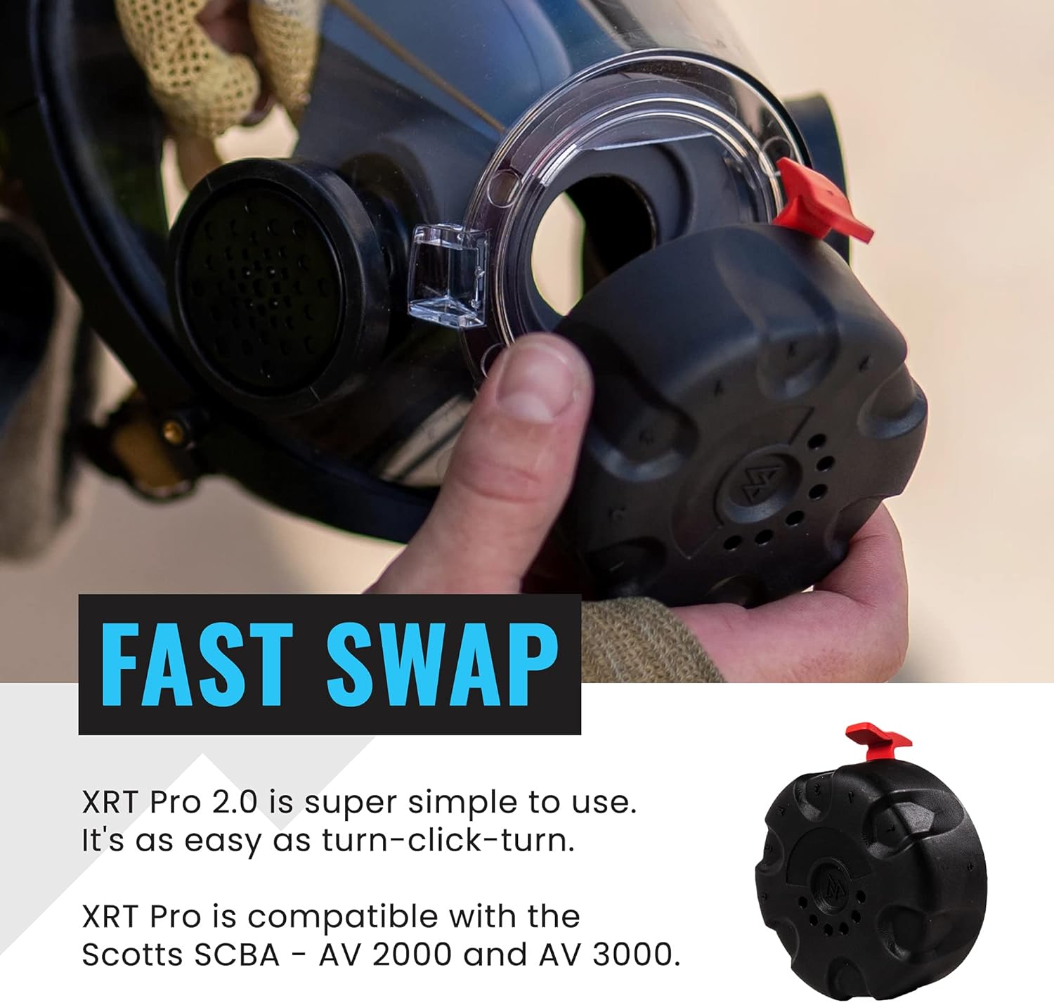 TRAININGMASK Firefighter XRT PRO 2.0 Resistance Training Regulator Insert, Resistance Respirator Insert for Mask with Breathing Resistance, for Scott AV-2000 / AV-3000 SCBA XRT Pro 2.0 Trainer Pack of 2