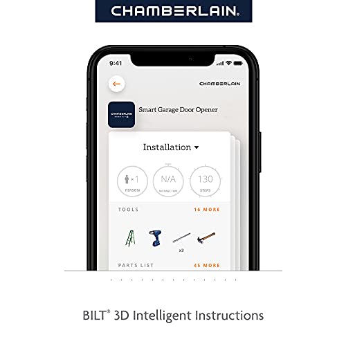 Chamberlain C2405 MYQ Smart Garage Door Opener, Chain Drive, 1/2-HP Motor, Dual Light - Quantity 1