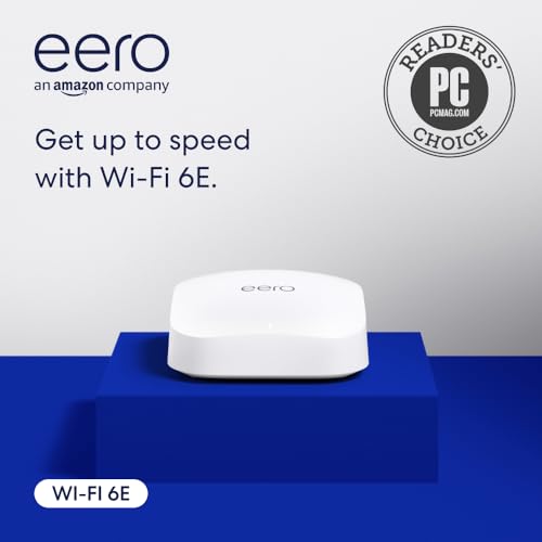 Amazon eero Pro 6E mesh wifi system - Supports internet plans up to 2.5 Gbps, Coverage up to 4,000 sq. ft., Connect 100+ devices, 2-pack
