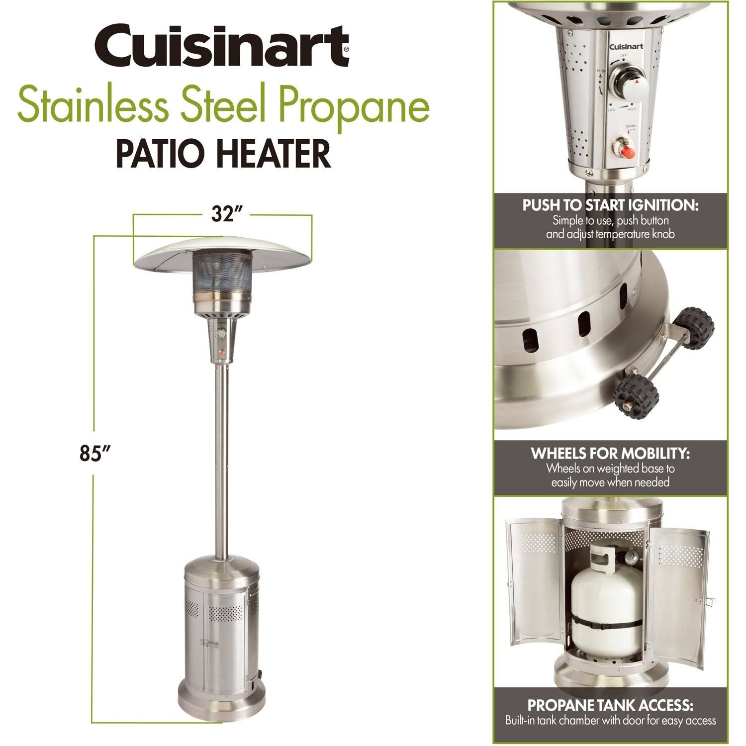 Cuisinart Stainless Steel Propane Patio Heater