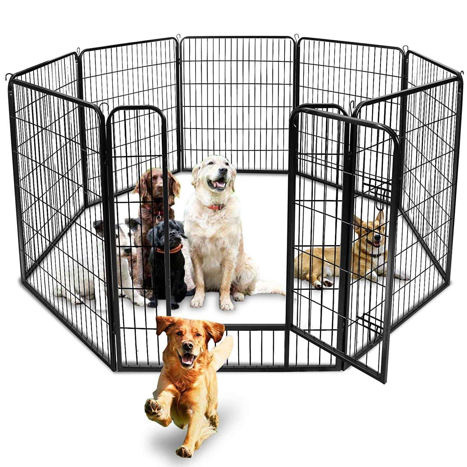 ZENSTYLE 39 Height Foldable Metal Exercise Pen &amp; Pet Playpen Puppy Cat Exercise Fence Barrier Playpen Kennel - Pet Supplies online store