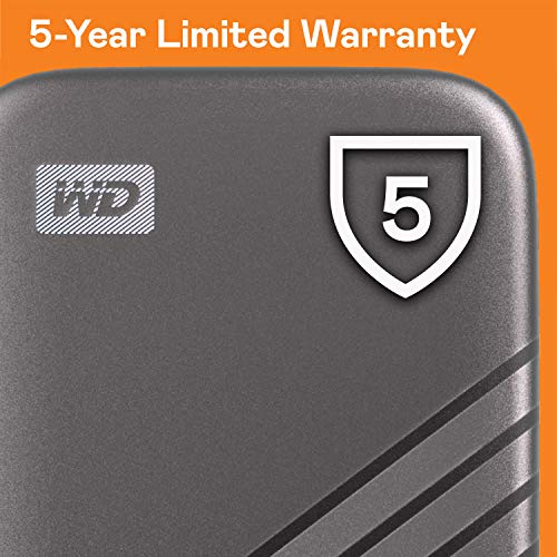 Western Digital 4TB My Passport SSD External Portable Solid State Drive, Grey, Up to 1,050 MB/s, USB 3.2 Gen-2 and USB-C Compatible (USB-A for older systems) – WDBAGF0040BGY-WESN