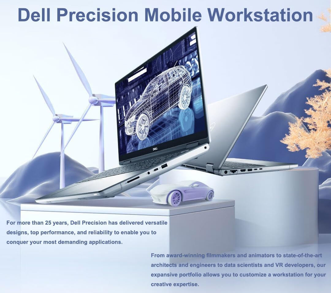 DELL Precision 7000 7670 Mobile Workstation (NVIDIA RTX A2000 8GB GPU, 16" FHD+, Intel 16-Core i9-12950HX, 64GB DDR5, 1TB SSD) Laptop for Business, Designer, Architect, Win 11 Pro, 3-YR WRT, Grey