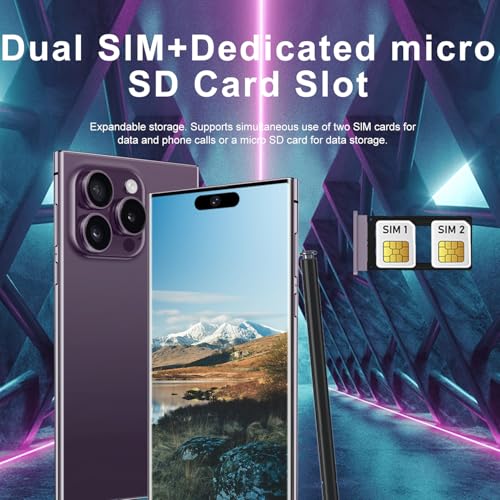 Unlocked Cell Phones Smartphones 5G Phone Android 13 Mobile Phones 8GB+256GB/7 Display/48MP+108MP Camera/6800 mAh/Dual SIM/Build-in Pen (White)