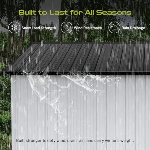10' x 8' Large Outdoor Storage Shed, Sturdy Metal Building w/Windows & Lockable Doors for Garden, Backyard, Poolside and Lawn, Grey